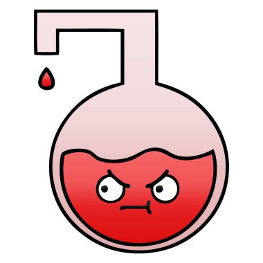 bilimsel bir deney degrade gölgeli karikatür 