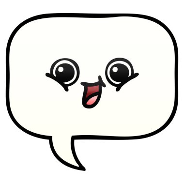 Degrade gölgeli karikatür konuşma balonu