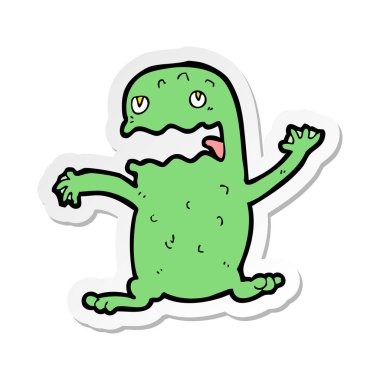 etiket bir karikatür komik kurbağa