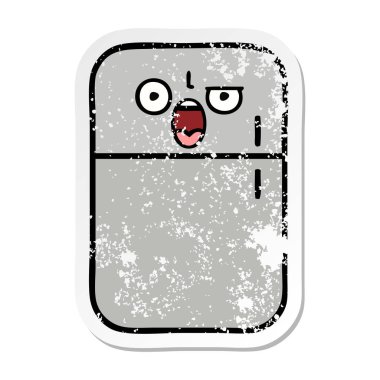 sevimli çizgi buzdolabı dondurucu sıkıntılı etiket