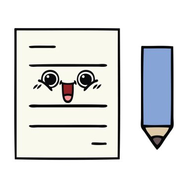 sevimli çizgi test kağıt