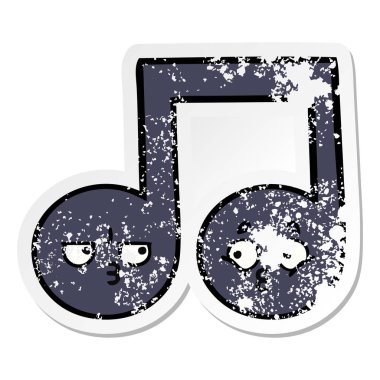 sevimli çizgi nota sıkıntılı etiket