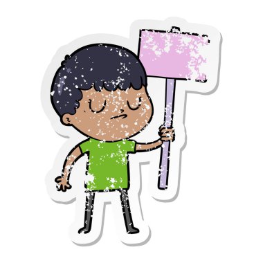 bir çizgi film huysuz çocuğun afişini ile sıkıntılı etiket