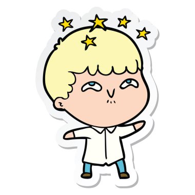 bir çizgi film hayran çocuğun etiket