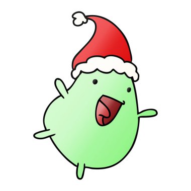 Noel degrade çizgi film kawaii fasulye