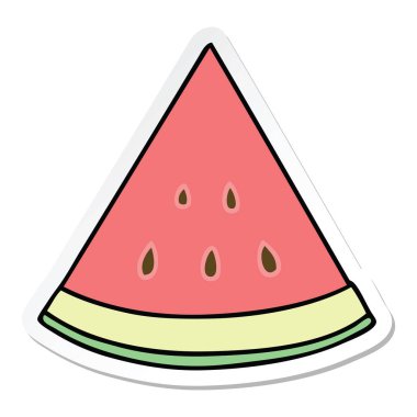 ilginç bir el etiket karikatür karpuz çizilmiş 