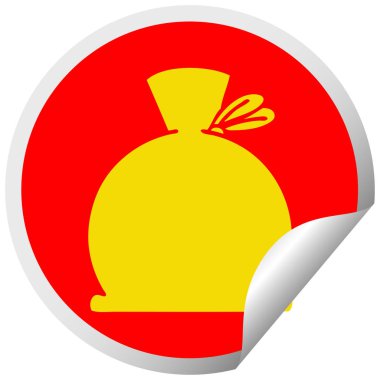 dairesel peeling etiket karikatür çanta