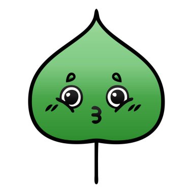 Degrade gölgeli karikatür ekspresiyon yaprak