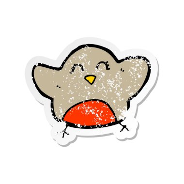 bir çizgi film Robin Retro sıkıntılı etiket