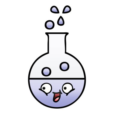 bir test tüpünde degrade gölgeli karikatür