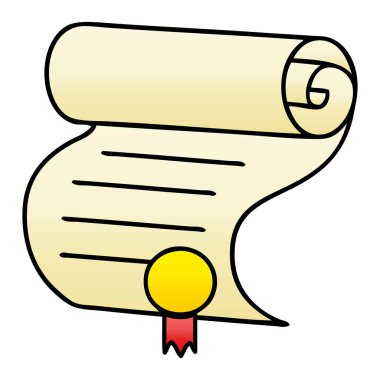 Degrade gölgeli karikatür önemli belge