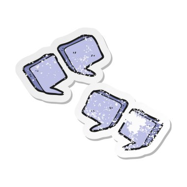 bir karikatür Retro sıkıntılı etiket tırnak işaretleri