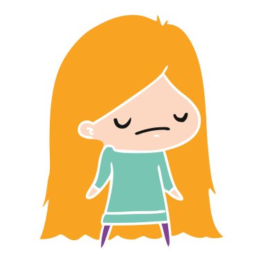 bir şirin kawaii kız çizgi film