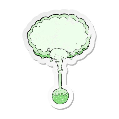 Retro sıkıntılı etiket bir çizgi film bilim deneme