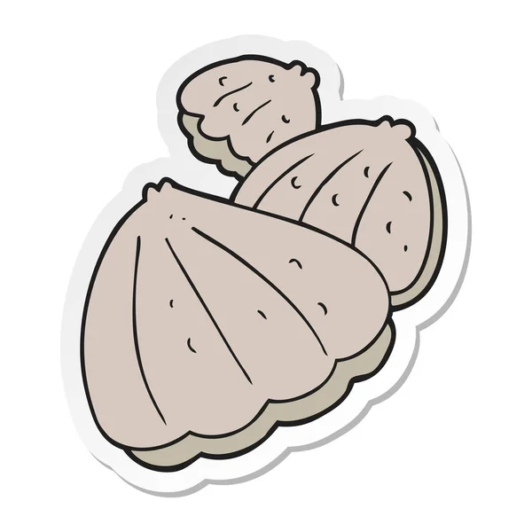 Aufkleber einer Karikatur Austern — Stockvektor