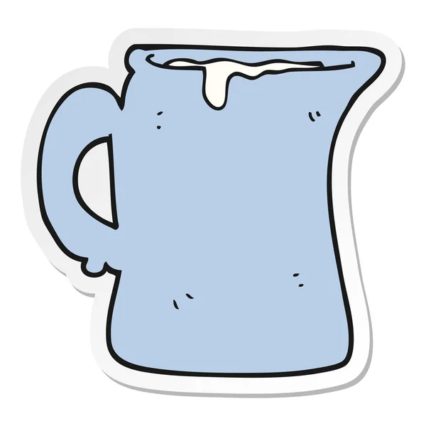 Sticker Cartoon Milk Jug — Stock Vector