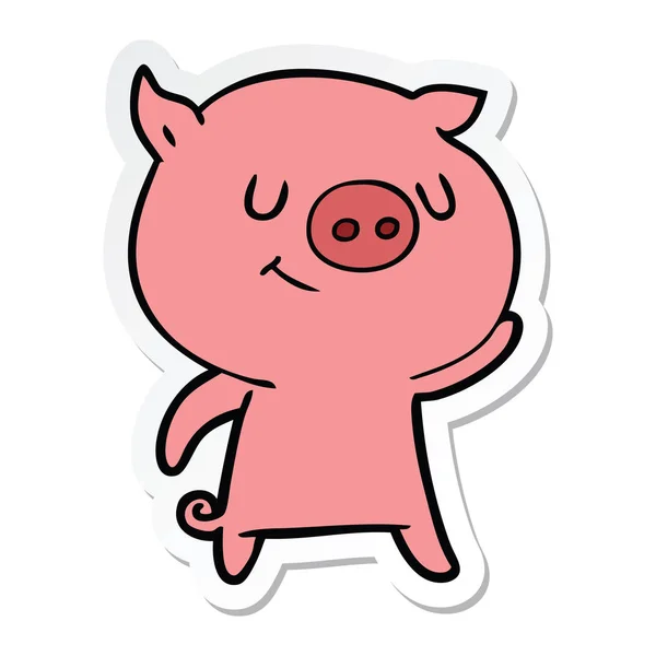 Naklejki Cartoon Szczęśliwy Świni — Wektor stockowy