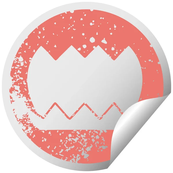 Distressed Circular Peeling Sticker Symbol Flower — Stock Vector