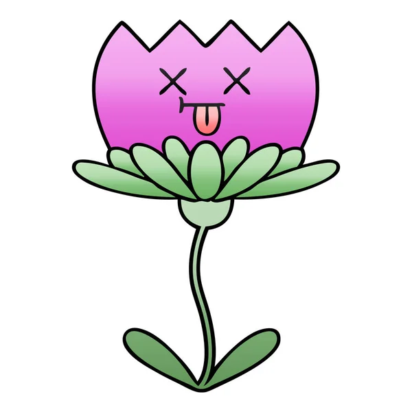 Gradiente sombreado flor de dibujos animados — Archivo Imágenes Vectoriales