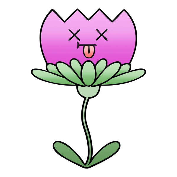 Gradient schattierte Cartoon-Blume — Stockvektor