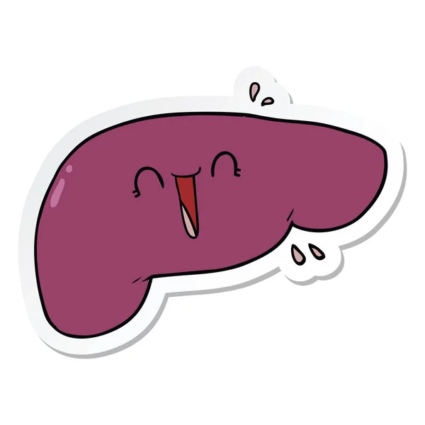 Etiqueta Fígado Desenho Animado —  Vetores de Stock
