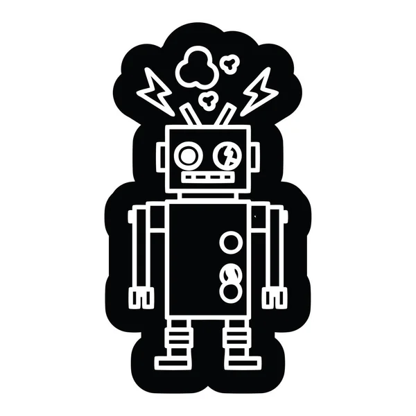Malfunctioning robot icon — Stock Vector