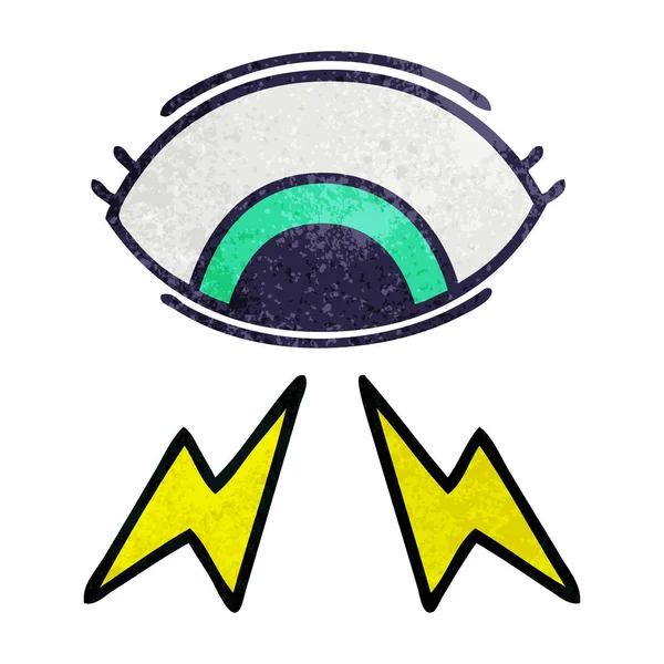 Retro Grunge Textura Desenhos Animados Olho Místico —  Vetores de Stock