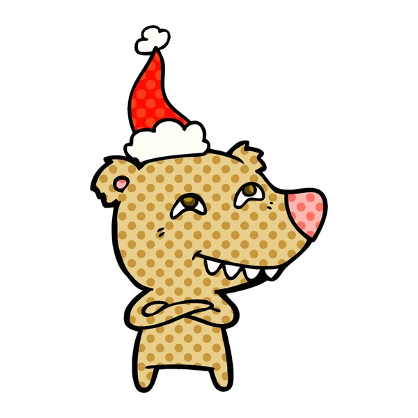 Illustration eines Bären im Comic-Stil, der Zähne trägt — Stockvektor