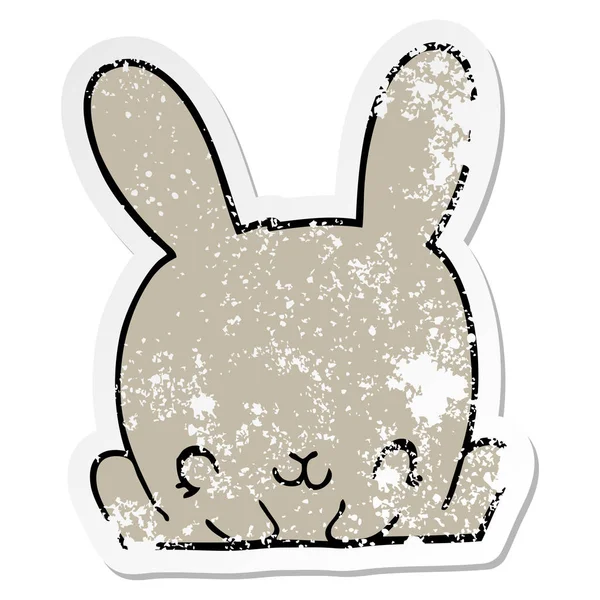 Bir Karikatür Tavşan Sıkıntılı Etiket — Stok Vektör
