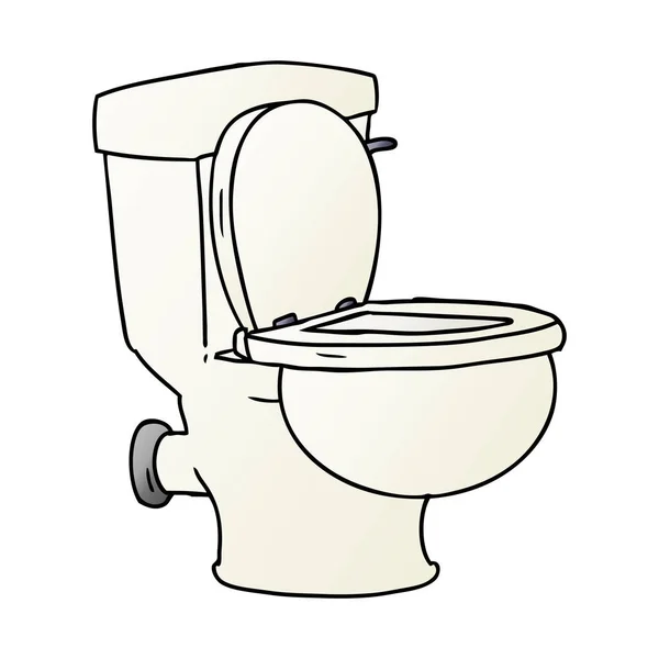 Hand Getekende Kleurovergang Cartoon Doodle Van Een Badkamer Toilet — Stockvector