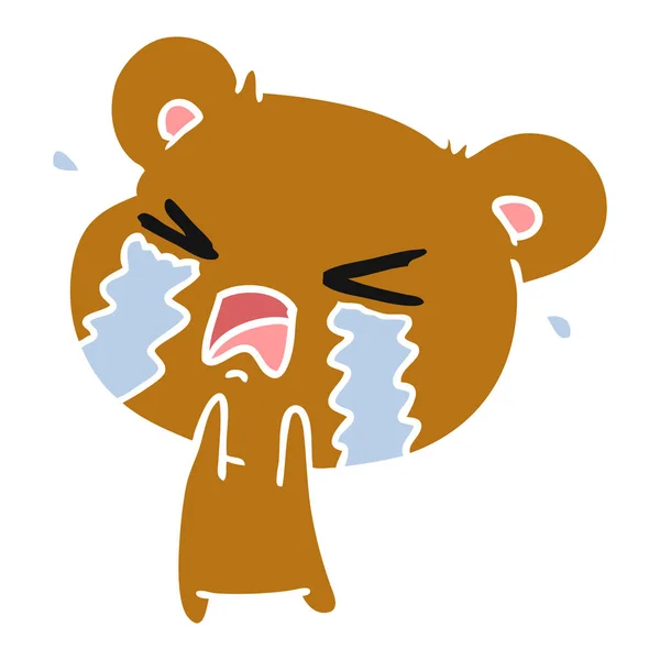 かわいい泣いてクマのフリーハンドの描かれた漫画 — ストックベクタ