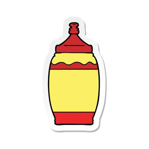 Aufkleber Einer Cartoon Ketchup Flasche — Stockvektor