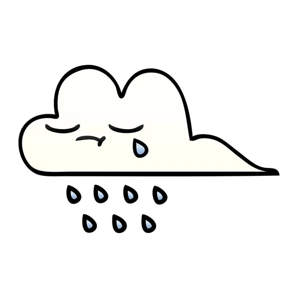 Ντεγκραντέ Σκιασμένο Γελοιογραφία Της Ένα Σύννεφο Βροχή — Διανυσματικό Αρχείο