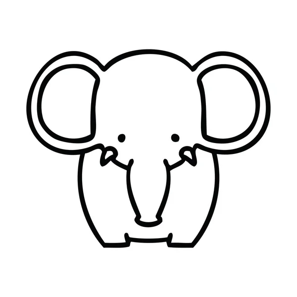 古怪的线绘制卡通大象 — 图库矢量图片