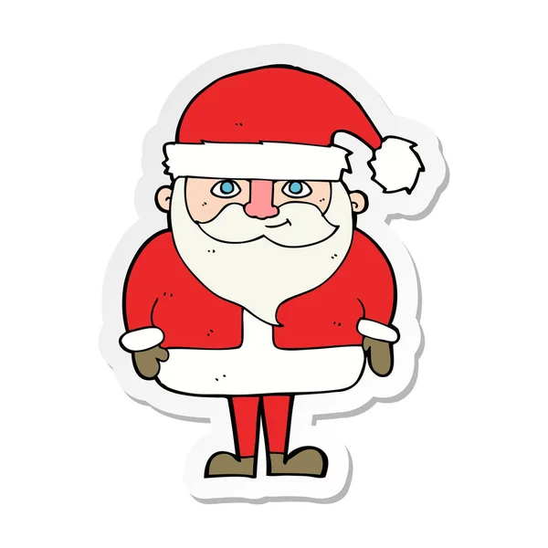 Aufkleber Eines Cartoons Happy Santa Claus — Stockvektor