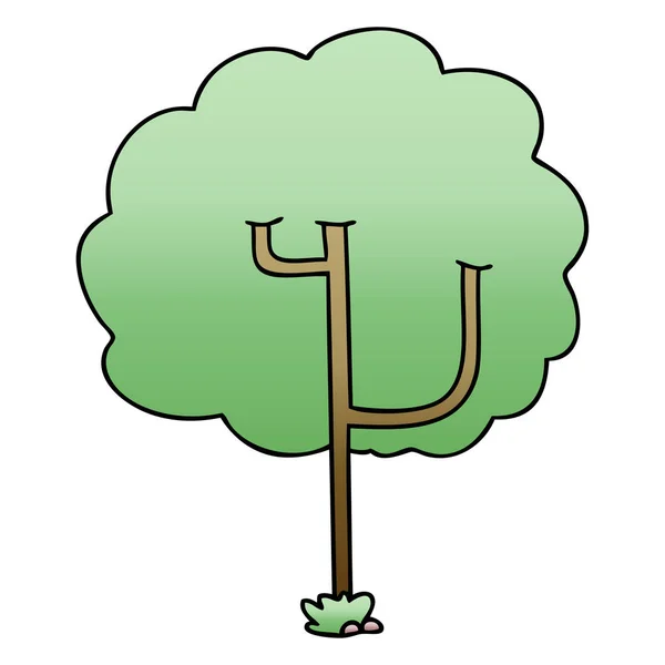 Peculiar gradiente sombreado árbol de dibujos animados — Archivo Imágenes Vectoriales