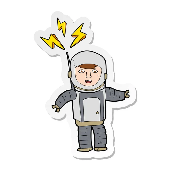 Sticker Cartoon Space Man — Stock Vector