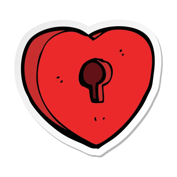 Etiket Bir Çizgi Film Kalp Anahtar Deliği Ile — Stok Vektör