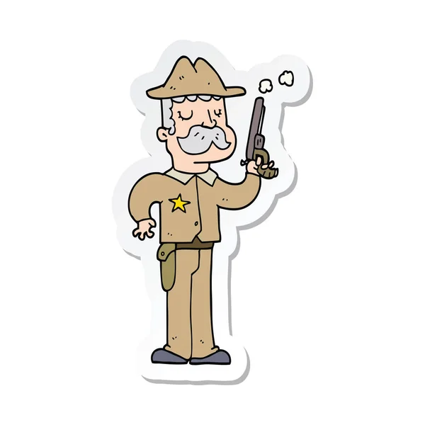 Sticker Van Sheriff Van Een Cartoon — Stockvector
