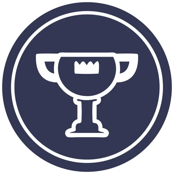 Trophy Award Circular Icon Symbol — Stock Vector