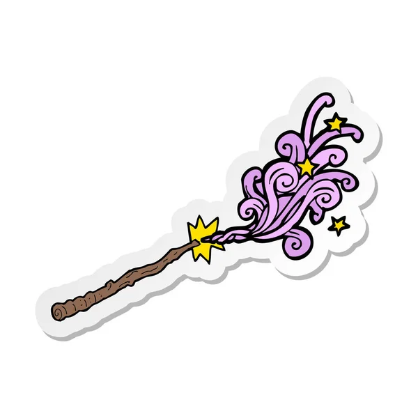 Sticker Cartoon Magic Wand — Stock Vector