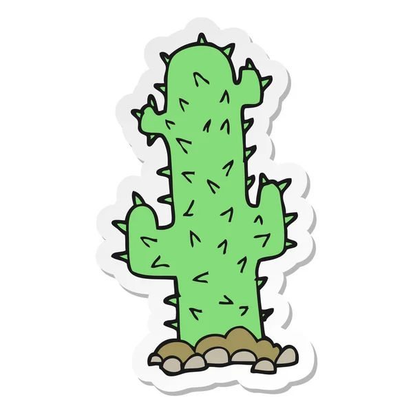 Pegatina de un cactus de dibujos animados — Archivo Imágenes Vectoriales