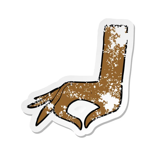 Retro Aufkleber Eines Cartoon Handsymbols — Stockvektor