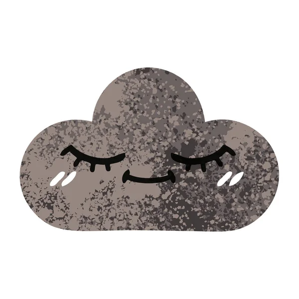 Retro Ilustracja Kreskówka Stylu Burza Chmury — Wektor stockowy