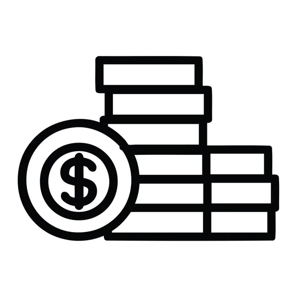 Pieniądze Ułożone Ikony Symbol — Wektor stockowy