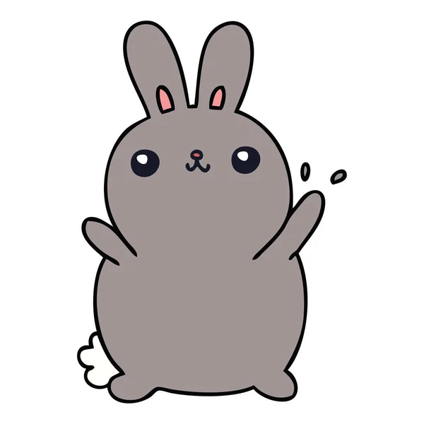 Hand Drawn Quirky Cartoon Rabbit — Stock Vector