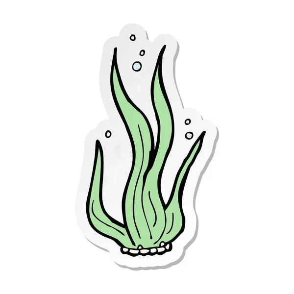 Sticker Cartoon Seaweed — Stock Vector