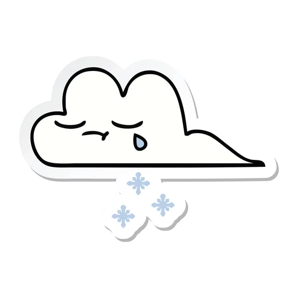 Böllér-ból egy aranyos rajzfilm havazás-cloud — Stock Vector