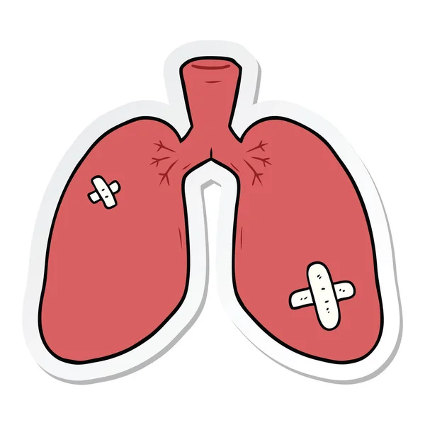 Pegatina Dibujo Animado Pulmones Reparados — Archivo Imágenes Vectoriales