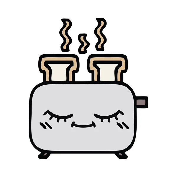 Schattige Cartoon Van Een Voor Een Toaster — Stockvector